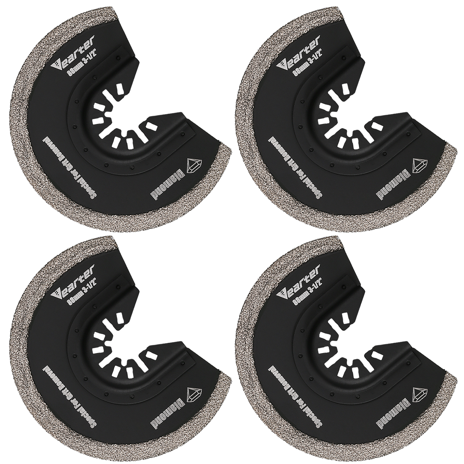 Grout Saw Removal - Vearter 4Pack Diamond Semi-Circle Oscillating Multi-Tool