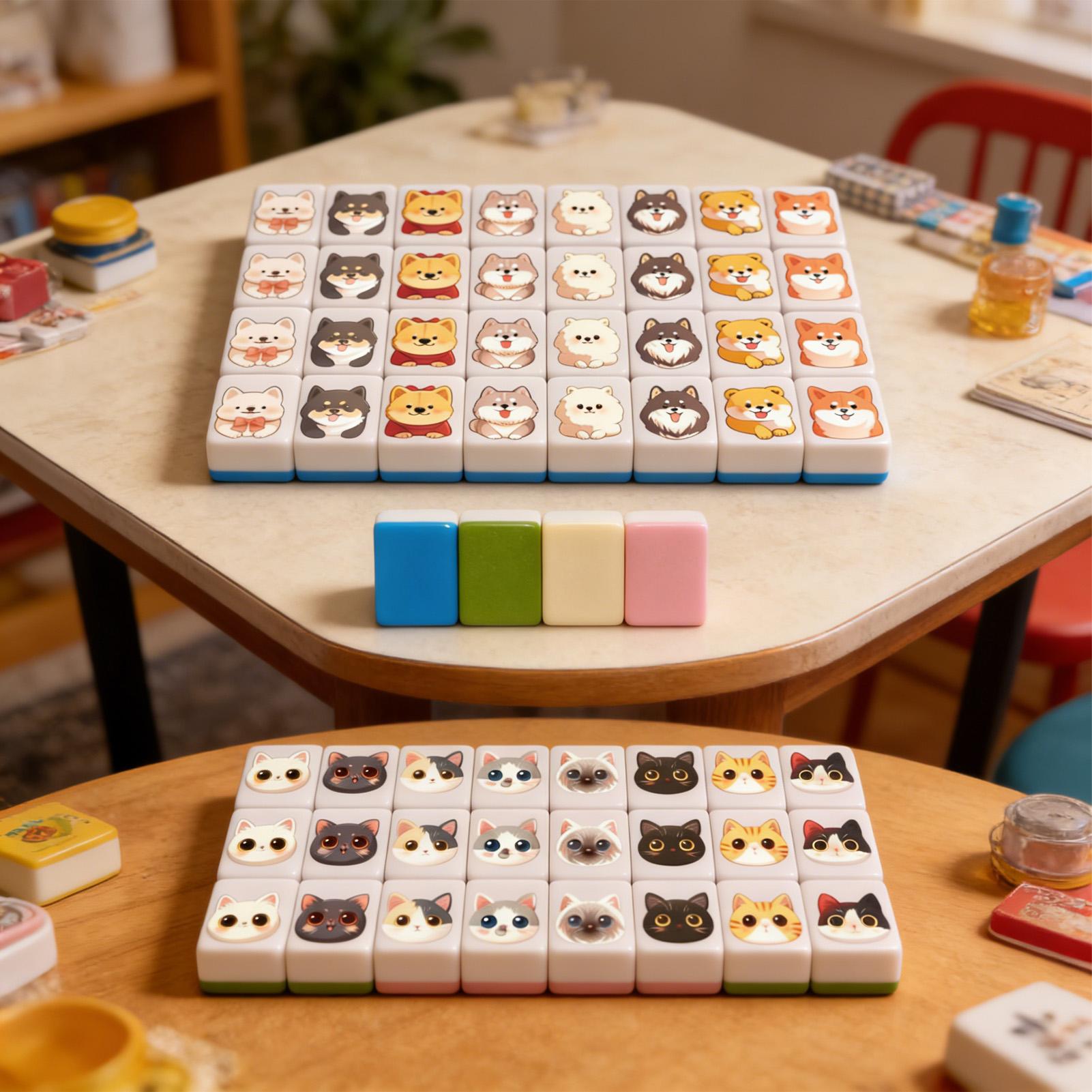 Home Improvement Game - 65Pcs mini Mahjong Board Games Set