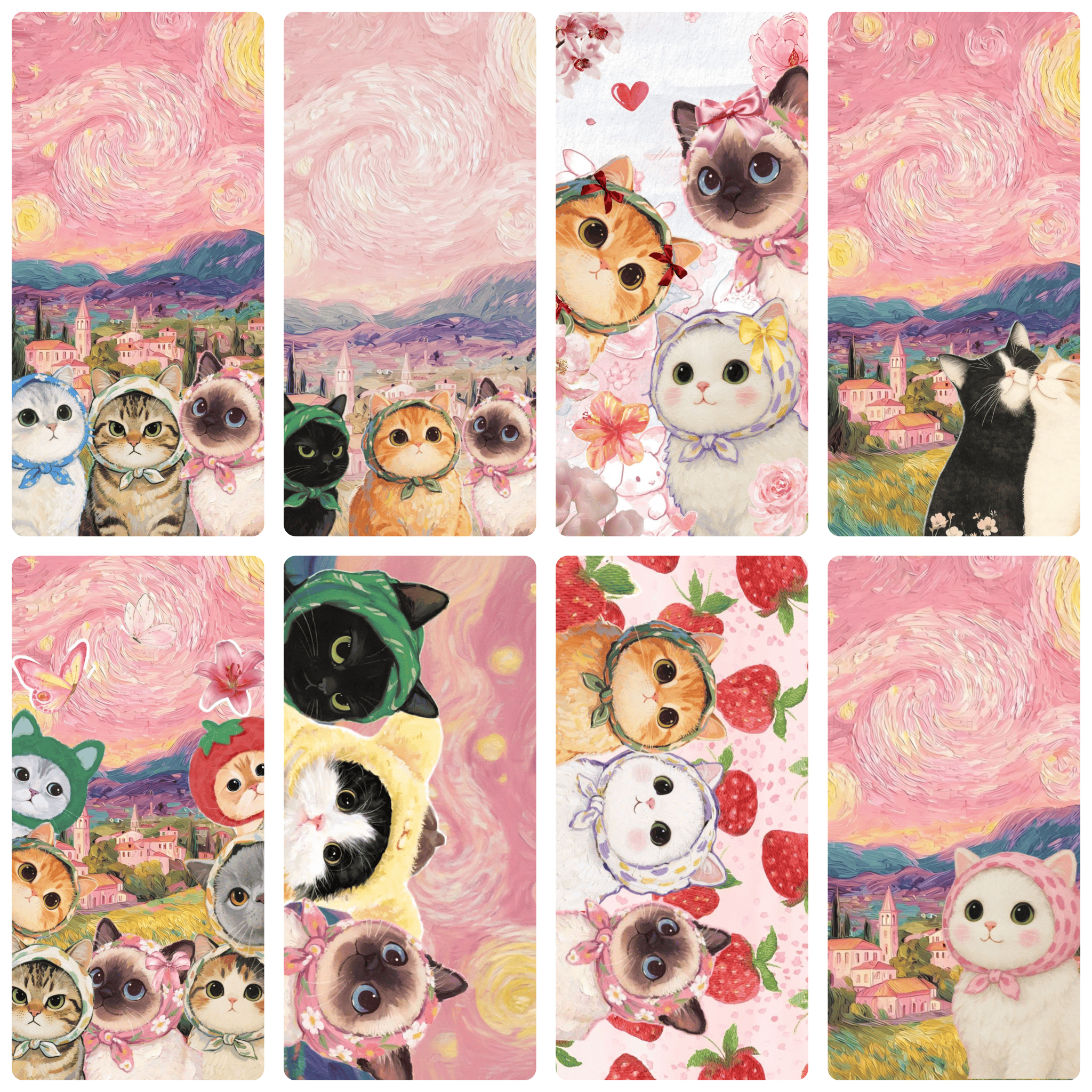 Home Improvement Tv Show - Cats with Bandanas in Pink Starry