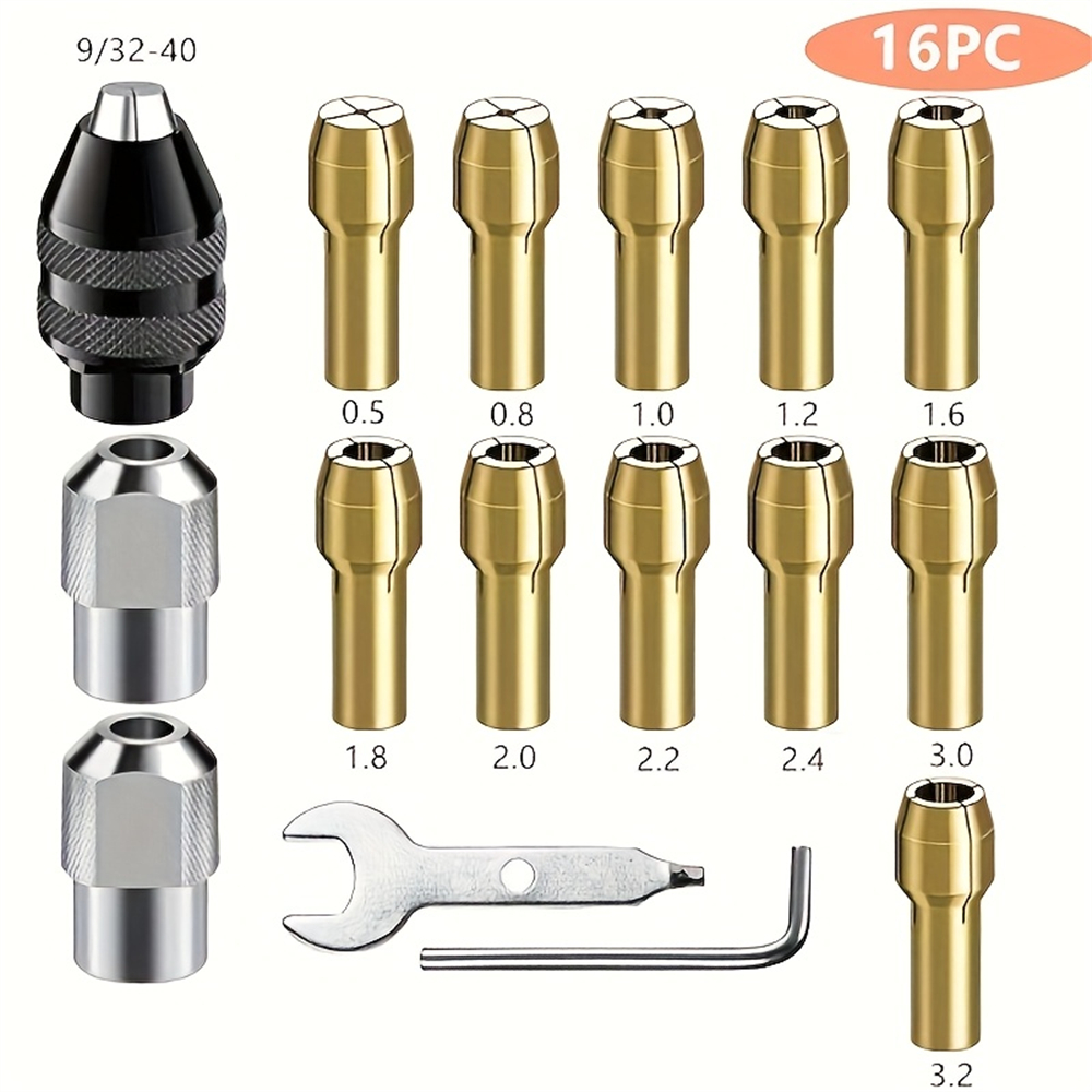 Home Improvement And Diy - 16-Piece Portable Household Rotary Tool Chuck