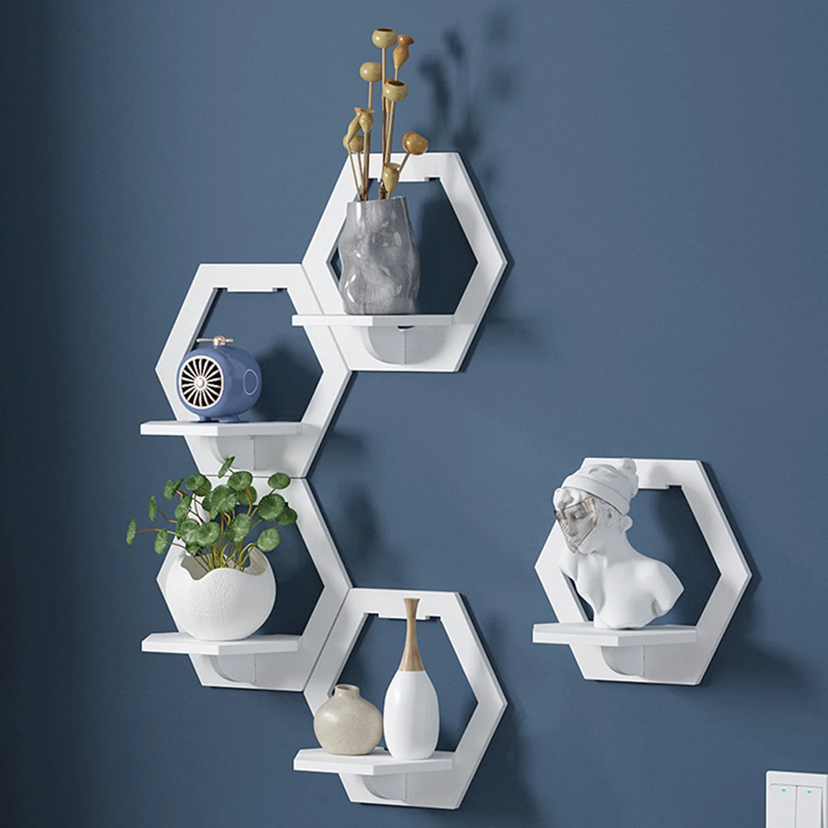 3Pcs Hexagon Wall Shelf Punch  - Home Improvement Tv Show บทวิจารณ์และราคา