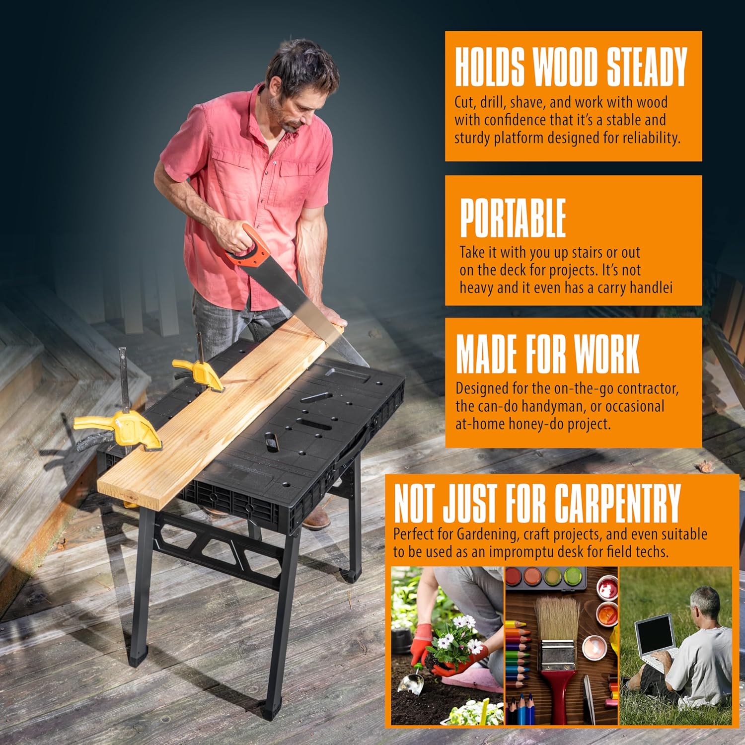 Folding Workbench with 1650 Lb - Home Improvement And Diy บทวิจารณ์และราคา