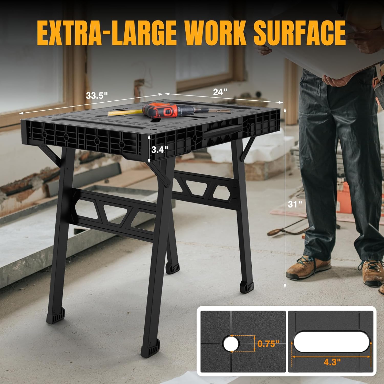 Folding Workbench with 1650 Lb - Home Improvement And Diy บทวิจารณ์และราคา