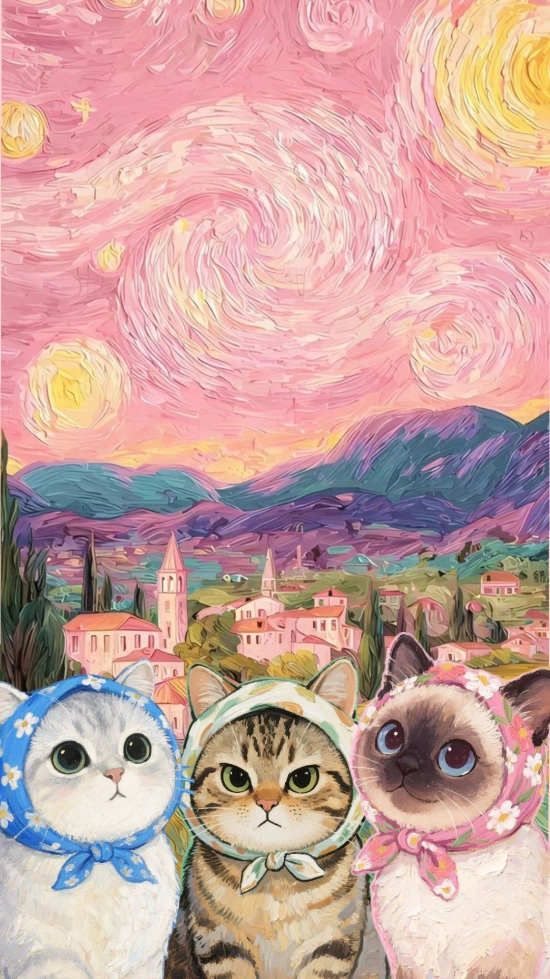 Cats with Bandanas in Pink Sta - Home Improvement Tv Show บทวิจารณ์และราคา