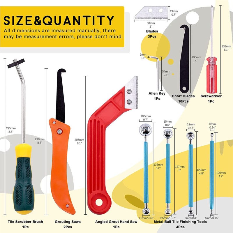 Grout Removal Tools 22 Pcs  Se - Grout Saw Removal บทวิจารณ์และราคา